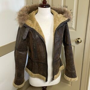 Ana leather bomber jacket M